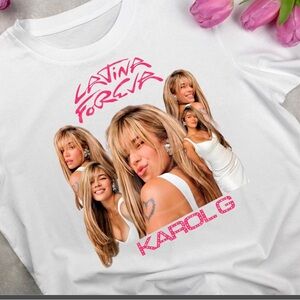 Karol G Latina Foreva White Graphic T-Shirt